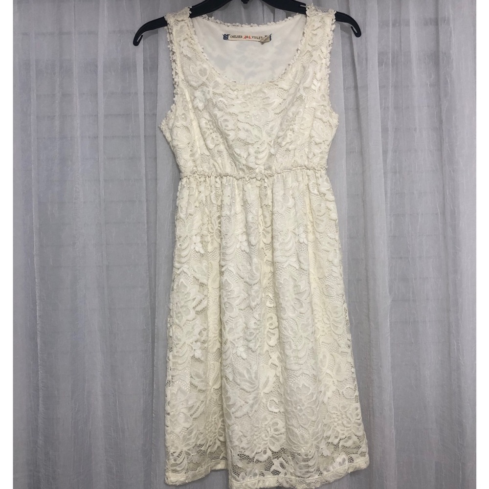 CHELSEA & VIOLET CREAM LACE DRESS